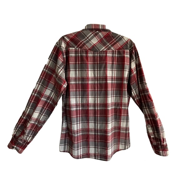 Carbon Plaid Women’s Slim Fit Roll-Tab Sleeves Button Down Collared Perfect NWOT - Picture 3 of 16